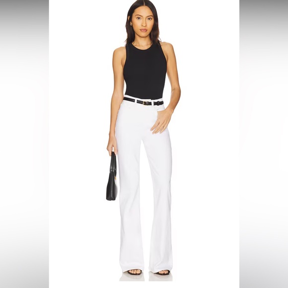 NWT Good American Good Legs Flare Jeans in White001 - Picture 6 of 16